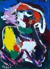 Without title by Karel Appel, 1979, Signature lower left. Author's authentication on photo with signature and date, offered Apr 2023