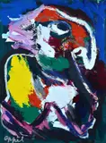 Without title by Karel Appel, 1979, Signature lower left. Author's authentication on photo with signature and date, offered Apr 2023
