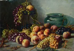 Ruggero Meneghini, Still Life with Peaches and Grapes
