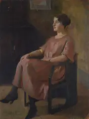 Achille Beltrame, Seated woman, 1922