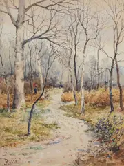Luigi Rossi, In the wood, Sign at the bottom to the left.