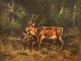 Filippo Palizzi, Deer and fawn