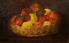 Still life by Gioacchino Toma, On the reverse: Montecatini Terme Art Gallery signature and label., offered Apr 2023
