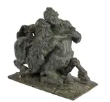 Decimo Passani, Nessus and Deianeira, Sculptural group in plaster painted in faux bronze. Signature at the base.
