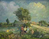 Richard Huber, Bathers at the Mittendorf Bridge