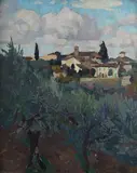 Franz Xaver Hoch, Italian landscape, Sign at the bottom to the left. On the reverse: title.