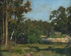 Otto Strützel, Rural landscape with figure, 1921