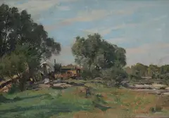 Otto Strützel, Gypsy wagon, 1921, Sign at the bottom to the left; date lower right.