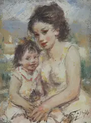 Mother and daughter by Ermanno Toschi, offered Mar 2023