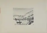 Landscape in Tavernola by Arturo Tosi, Pencil annotation at bottom left: "n., offered Mar 2023