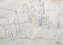 Ottone Rosai, Men at Work, 1932