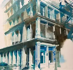 Building by Federico Fiorentini, Oil painting on canvas, offered Mar 2023