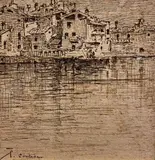 Federico Cortese, Country view, Sign at the bottom to the left.