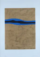 Black and blue separation by Giuseppe Santomaso, 1971, offered Feb 2023
