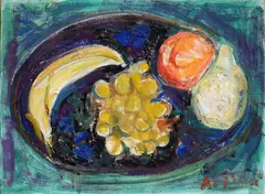 Achille Funi, Fruits in a plate, 1972