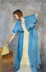 Vittoria in the blue robe by Fillide Levasti, 1918, Provenance: Casa Levasti until, offered Feb 2023