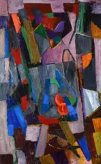 Without title by Bruno Cassinari, 1955, Signature and date lower right. On the reverse: label and stamps Galleria Del Milione, offered Feb 2023