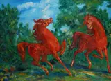 Aligi Sassu, The two foals in the woods