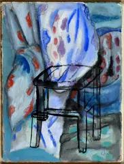 Table by Sandro Chia, 2005, Signature lower right. Authentication by the author on photo with Galleria Astuni label ref. m601; label Archivio, offered Feb 2023