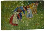 Giuseppe Leoni, Little girls in the meadow