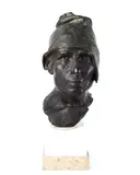 Achille D’Orsi, Head of a carter, Bronze sculpture