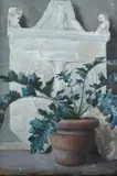 Giulio Aristide Sartorio, Still life with plant and ruins
