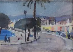 Bernardino Palazzi, Nice, 1950, Signature and date lower right. On the reverse: title and date.