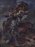 Alfred Philippe Roll, Sketch for a battle scene, Initials lower right. On the reverse: in pencil "Alfred Roll/Sketch of the painting/Hartelà