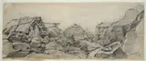 Rocky landscape with mountain hut by Charles-François Daubigny, Signature lower right and stamp of the master's atelier (L.518). Provenance certificate from Galleria Prandi, offered Feb 2023