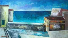 Marina by Natale Filannino, Sign at the bottom to the left, offered Feb 2023
