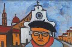Self-portrait by Emilio Malenotti, 1985, On the reverse: signature, offered Feb 2023