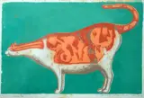Marcello Guasti, Cat on a green background