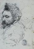 Domenico Morelli, Male portrait, 1889, Signature and date lower left. Collection stamp lower right.