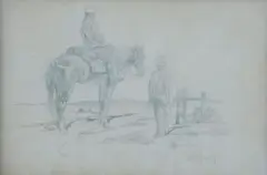 Horse soldier and farmer by Silvio Bicchi, offered Feb 2023