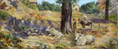 Siesta of oxen by Roberto Pio Gatteschi, offered Feb 2023