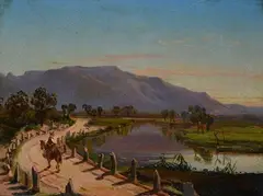Antonie Sminck Pitloo, Landscape with traveller