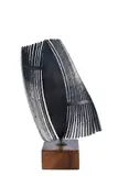 Simon Benetton, F perception, 1976, Steel sculpture. Signature