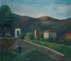 Tuscan country by Achille Lega, 1928, offered Dec 2022