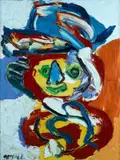 Composition by Karel Appel, Sign at the bottom to the left., offered Dec 2022