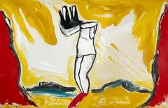 Enzo Cucchi, Gubbio wolf, 1997, On the reverse: signature and date; label XLVII International Art Exhibition