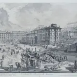 View of the Spanish Steps by Giovanni Battista Piranesi, Engraving taken from the collection "Views of Rome drawn and engraved by Giambattista Piranesi Venetian architect", offered Dec 2022