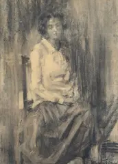 Seated woman by Giuseppe Mentessi, offered Dec 2022