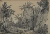 Guglielmo Ciardi, Rocky Landscape and Figures