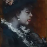 Pietro Scoppetta, Profile of a lady, Sign at the bottom to the left. On the reverse: Bonardo Collection stamp - Bona Ardua Virtus.