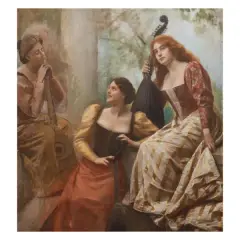 Waiting For The Concert by Michele Gordigiani, oil on canvas, offered Mar 2025