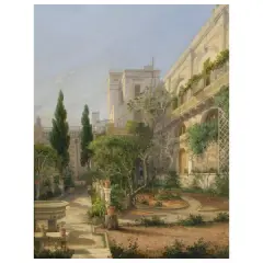 Girolamo Gianni, Neapolitan Garden, oil on cardboard