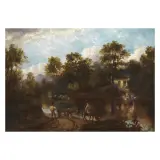 Giovan Battista Bassi, River Landscape With Framers