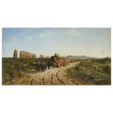 Nicola Palizzi, A Landscape With Roman Aqueduct, oil on canvas