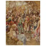 Vincenzo Migliaro, Masked Ball, oil on canvas