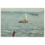 Attilio Pratella, Marine, oil on panel